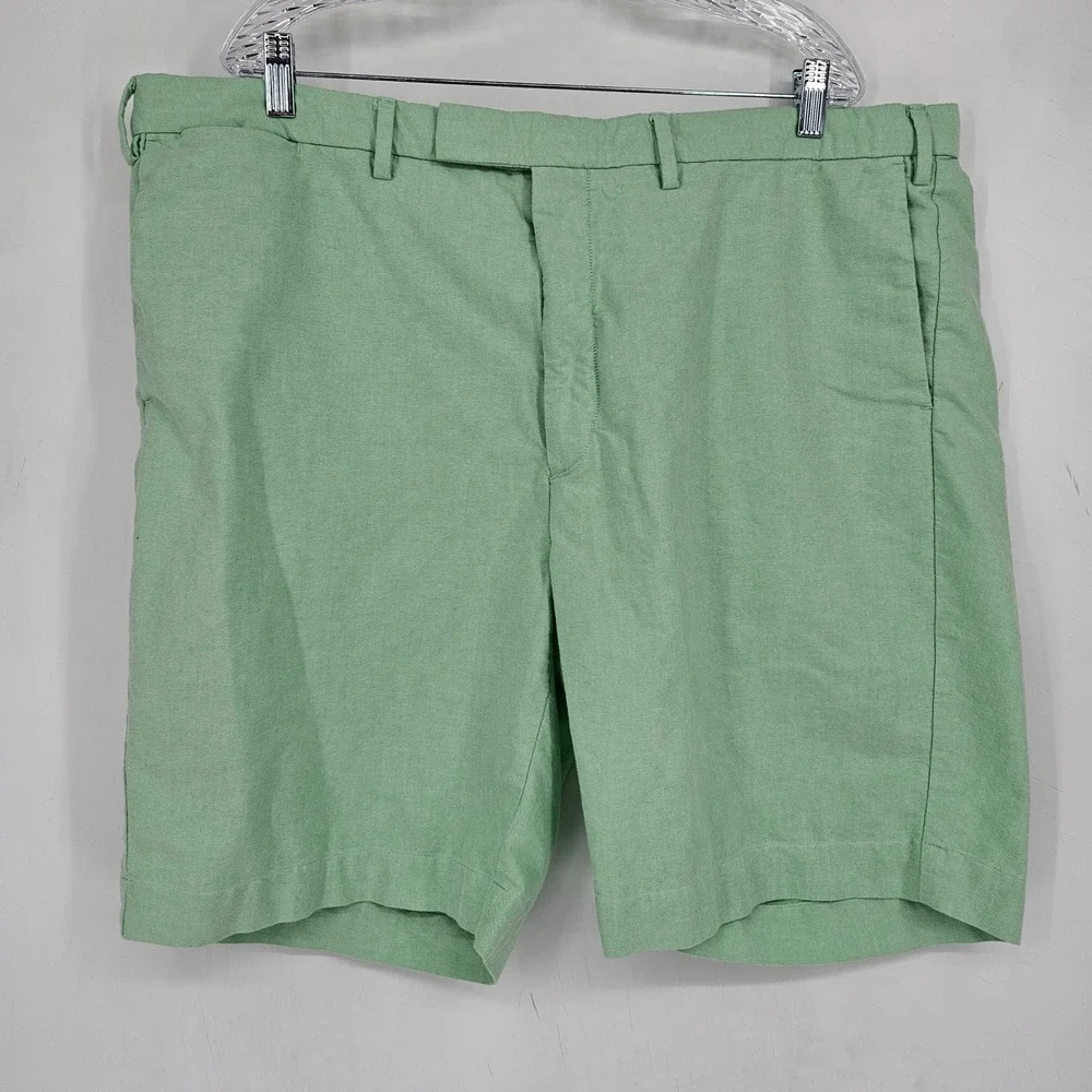 Vintage Polo Ralph Lauren Shorts Mens 42T Chino Classic Green Flat Front Oxford